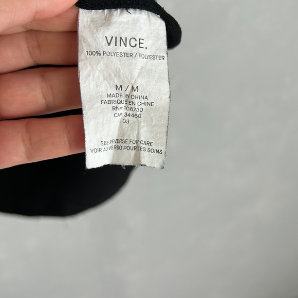 Vince women size M high neck dolman sleeve blouse black oversized hi low hem - Picture 8 of 9